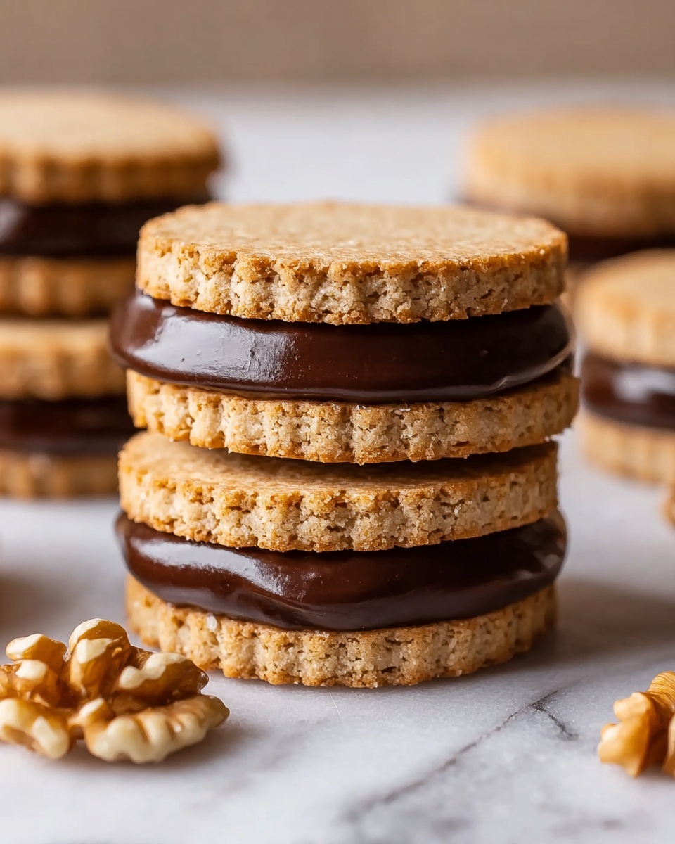 Hazelnut Shortbread Sandwich Cookies with Milk Chocolate Ganache Recipe - Recipe Image