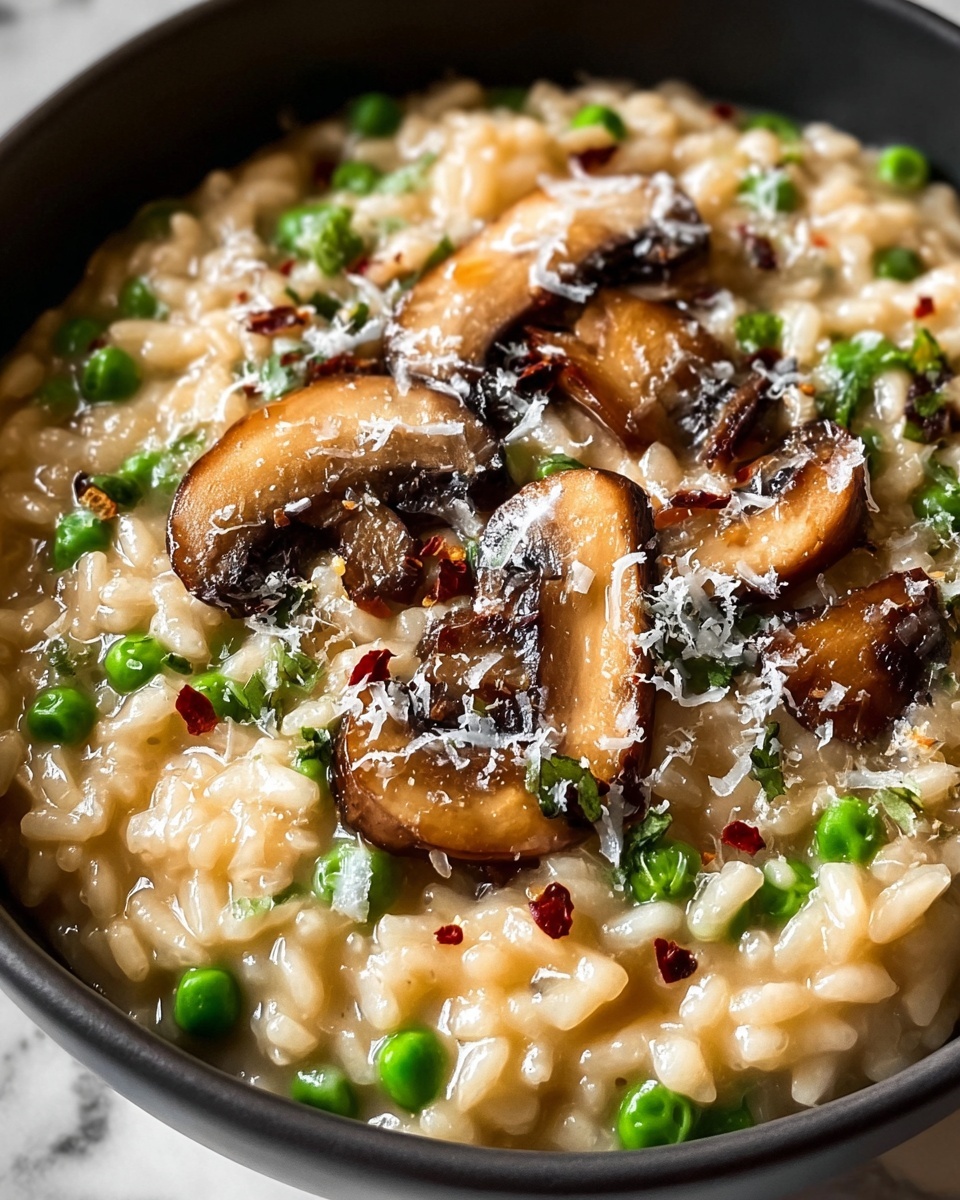 Mushroom and Pea Risotto Recipe - Recipe Image