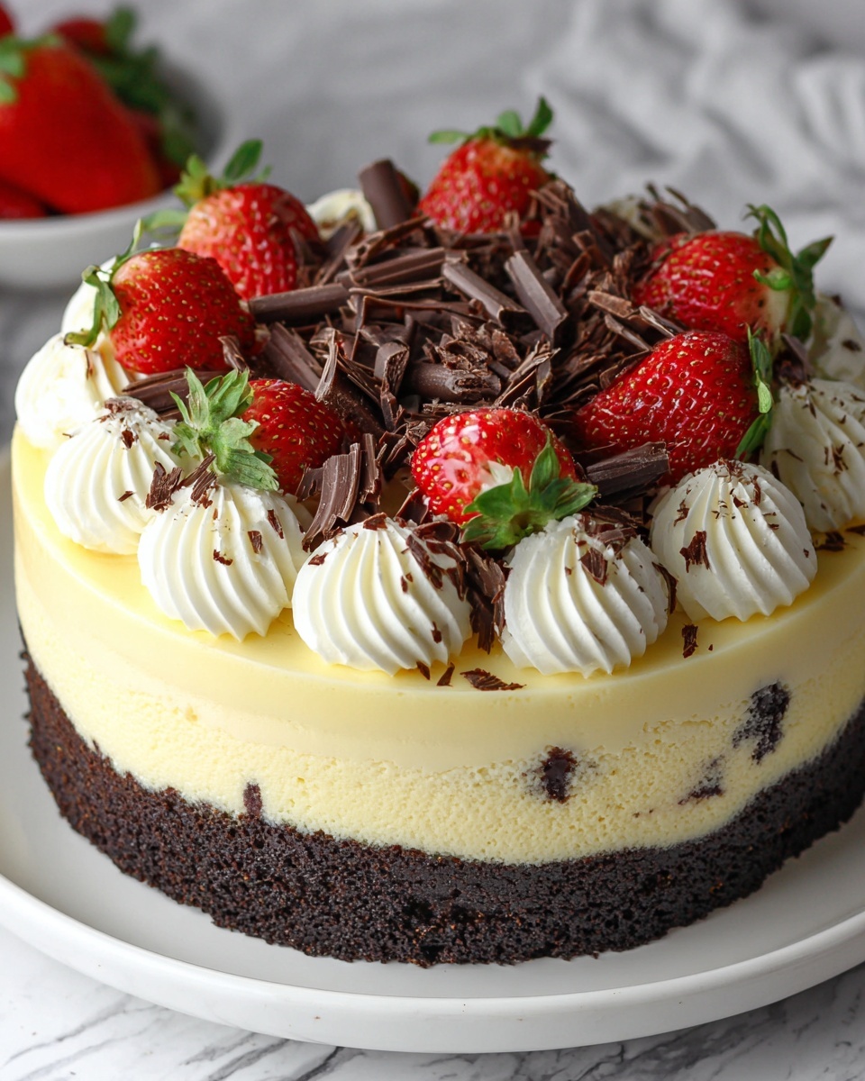 Vanilla Cheesecake with Chocolate Crust and Fresh Fruit Topping Recipe - Recipe Image