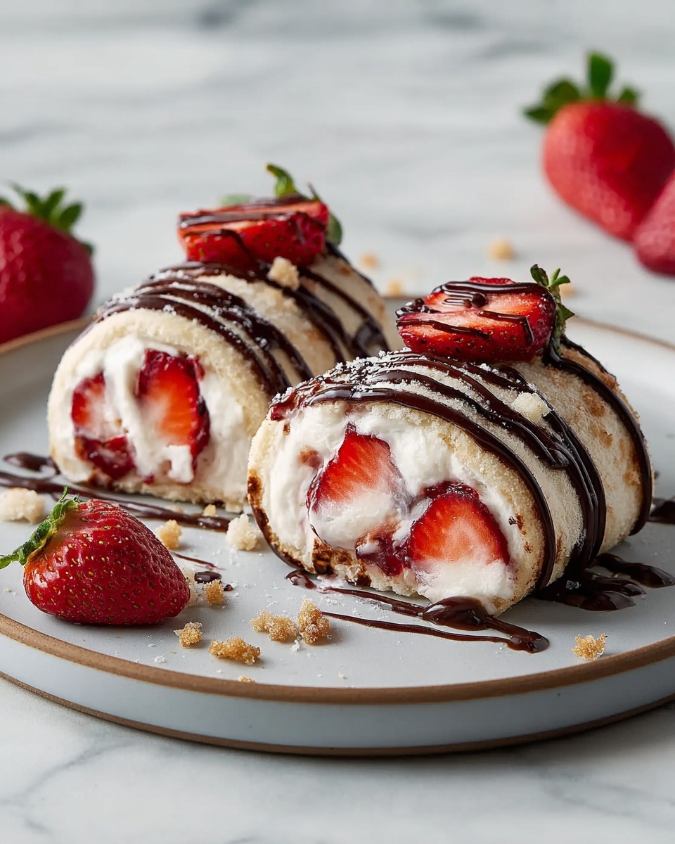 Strawberry Cream Rolls Recipe - Recipe Image