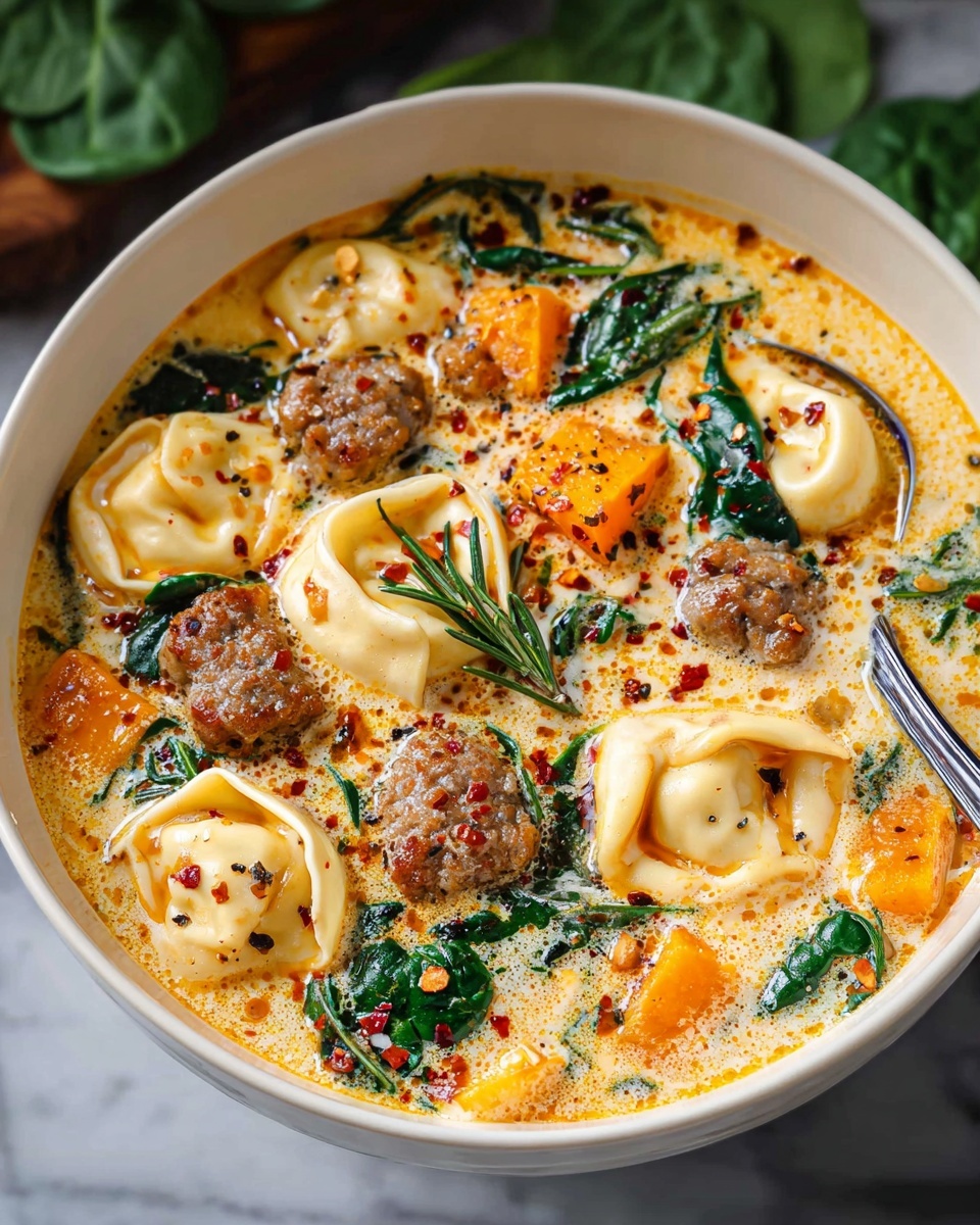 Creamy Sausage Tortellini Soup Recipe - Recipe Image