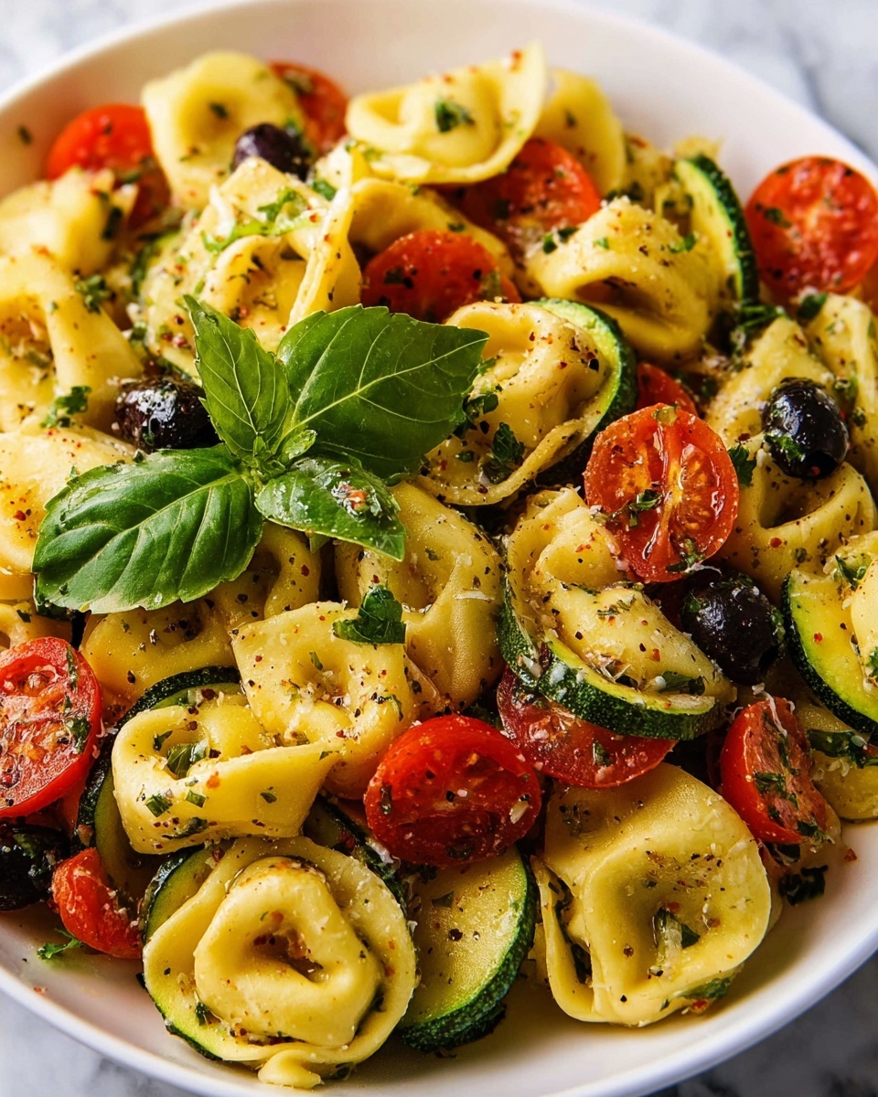 Zesty Italian Tortellini & Veggie Pasta Salad Recipe - Recipe Image