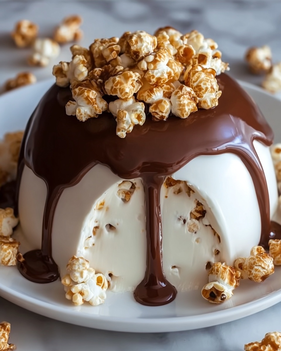 Caramel Popcorn Chocolate Dome Recipe - Recipe Image