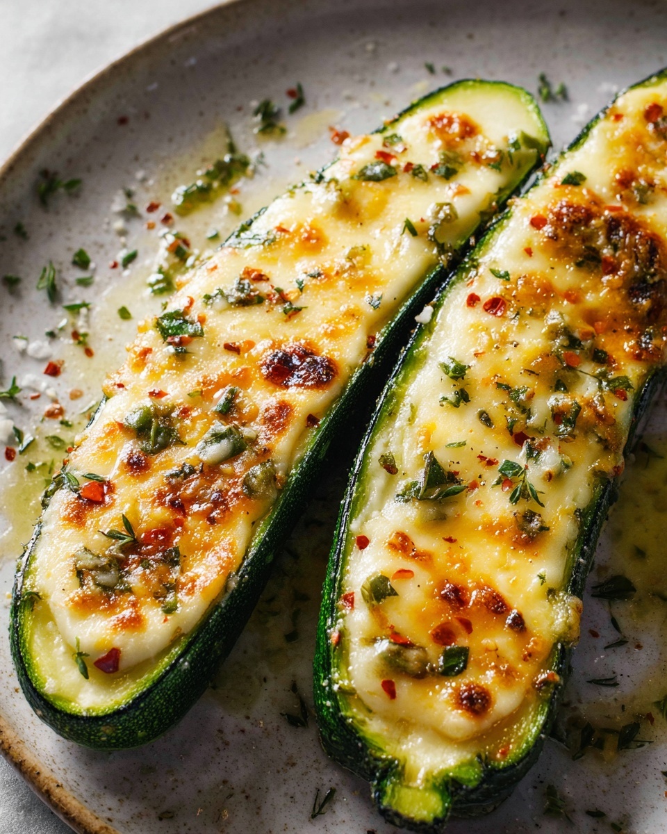 Cheesy Garlic Zucchini Steaks Recipe - Recipe Image