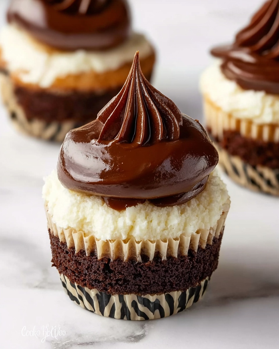 Chocolate Cheesecake Cupcakes with Whipped Ganache Frosting Recipe - Recipe Image