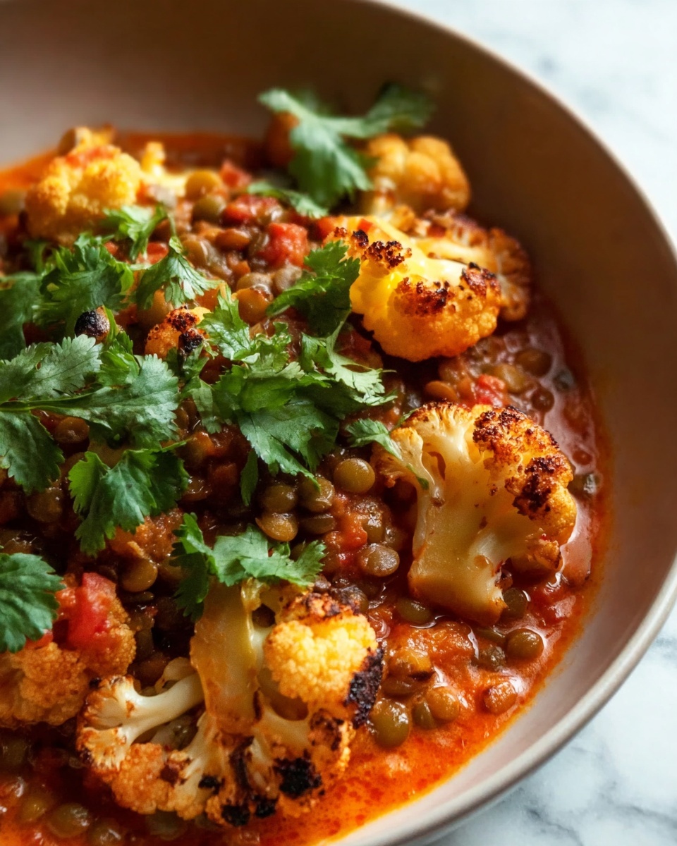 Spice-Roasted Cauliflower in Coconut Tomato Sauce with Lentils Recipe - Recipe Image