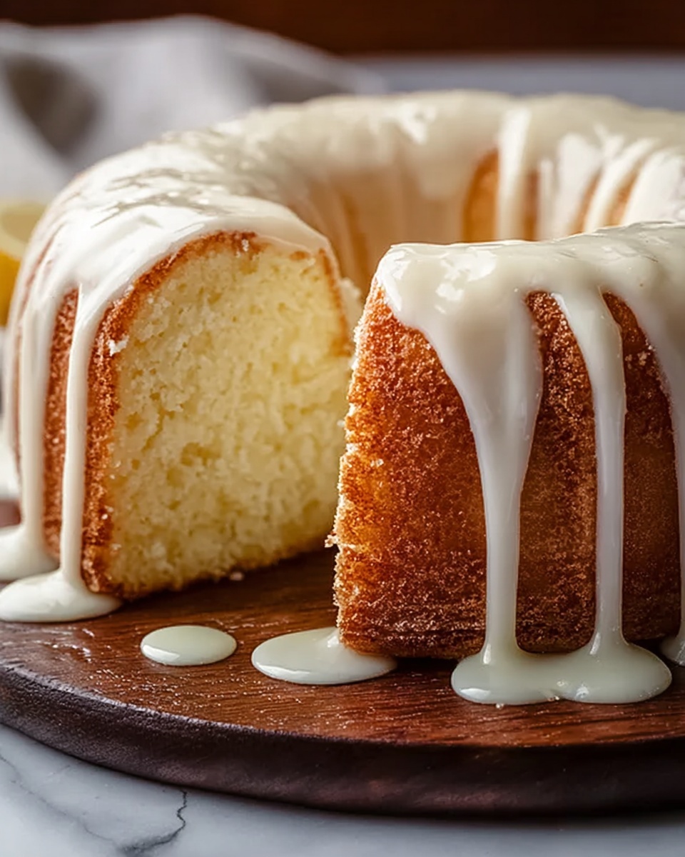 Vanilla Buttermilk Pound Cake with Cream Cheese Glaze Recipe - Recipe Image