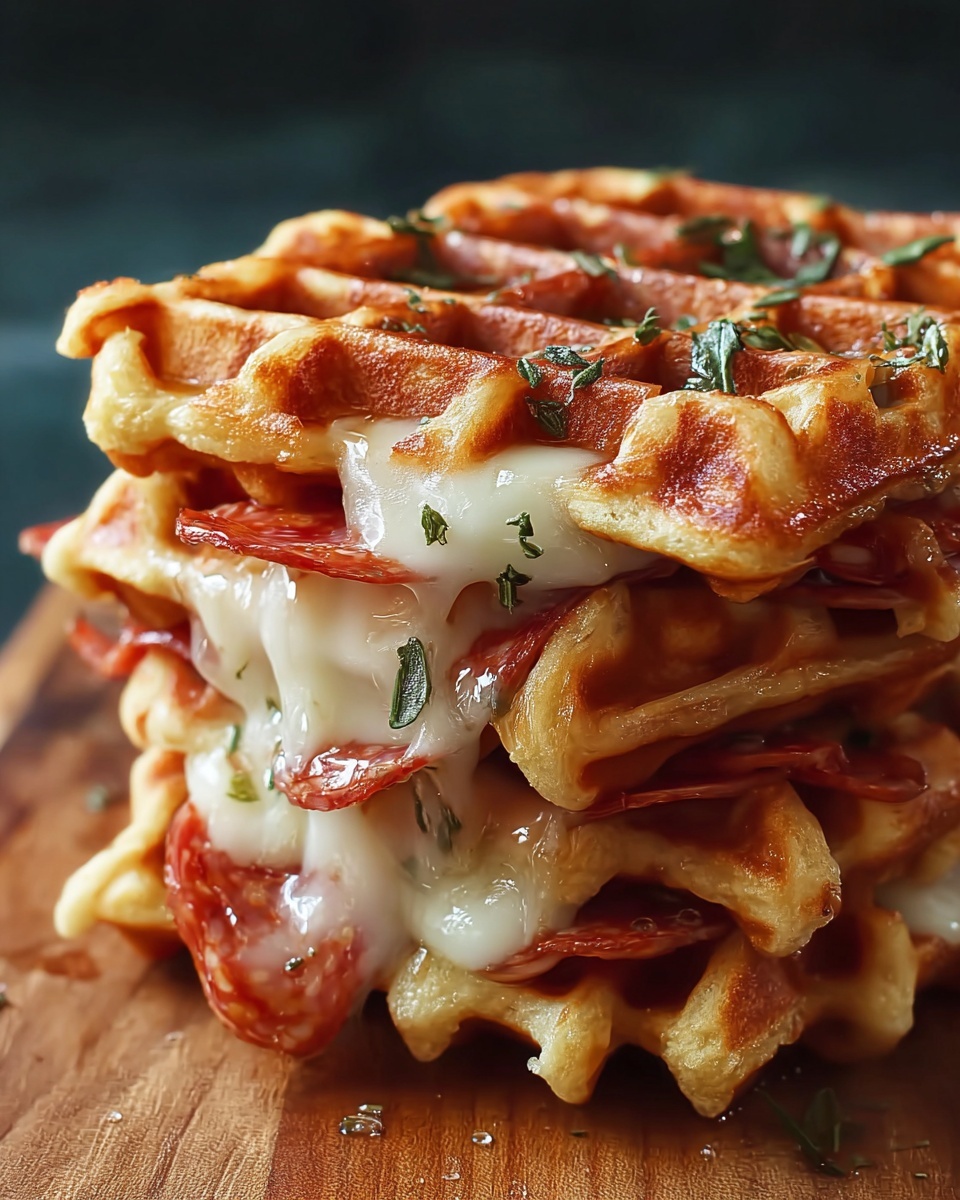 Pizza Stuffed Waffle Snacks Recipe - Recipe Image