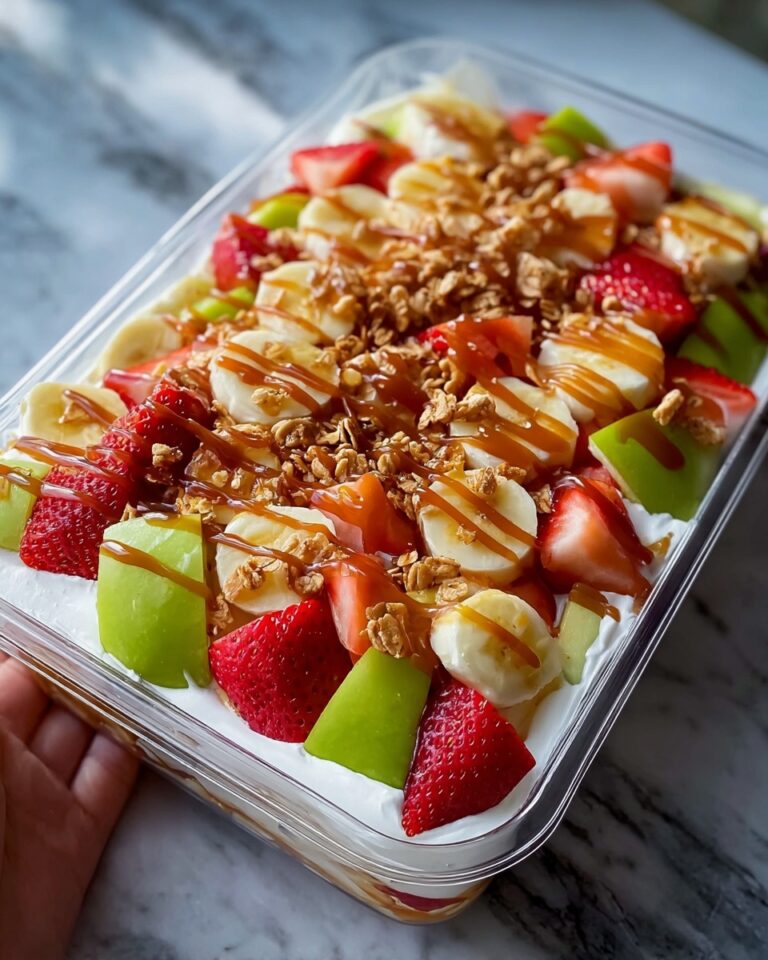 Cheesecake Fruit Salad with Caramel Drizzle Recipe