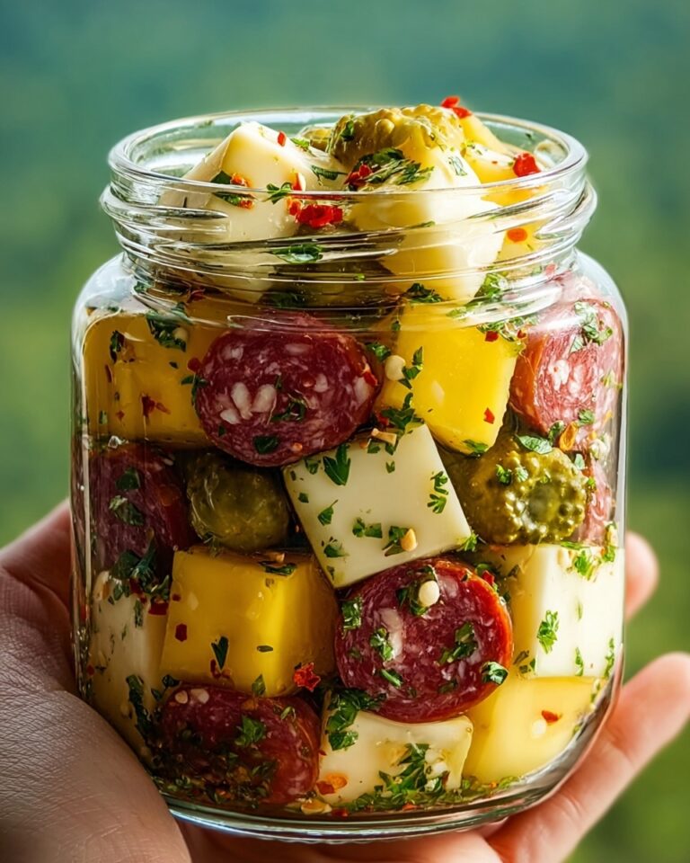 Easy Marinated Cheese Appetizer with Salami & Pickles Recipe