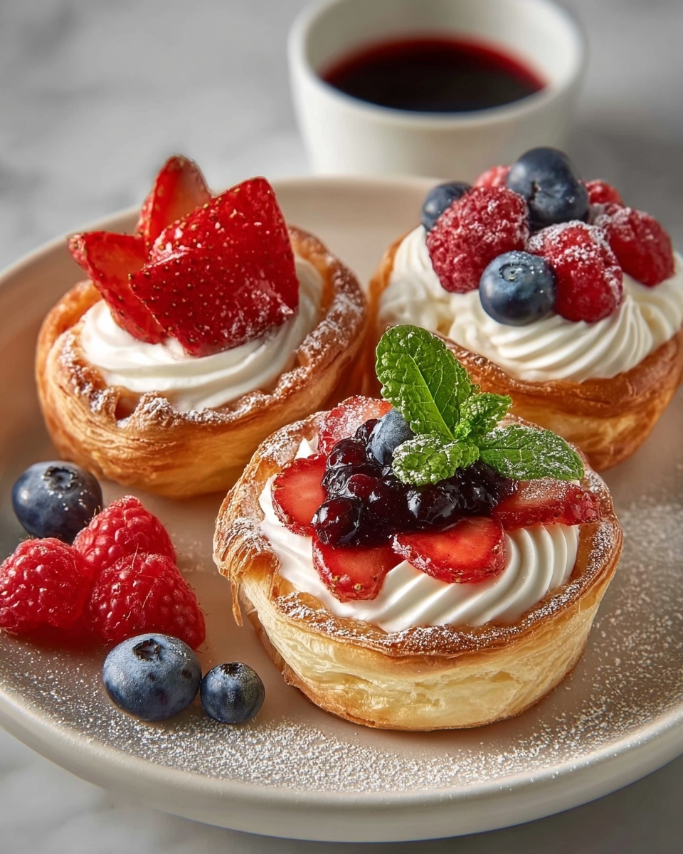 Mini Dutch Baby Pancakes with Fresh Berries and Powdered Sugar Recipe - Recipe Image