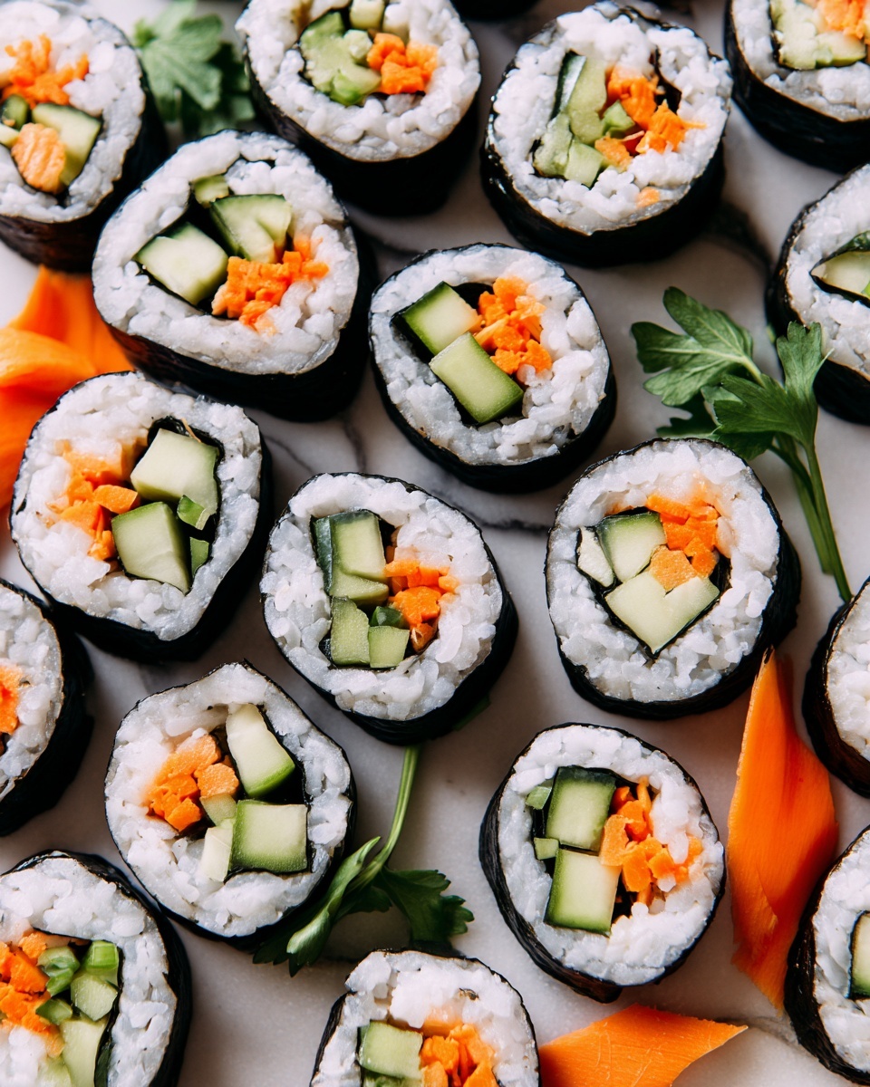 Veggie Sushi Rolls with Soy Dipping Sauce Recipe - Recipe Image