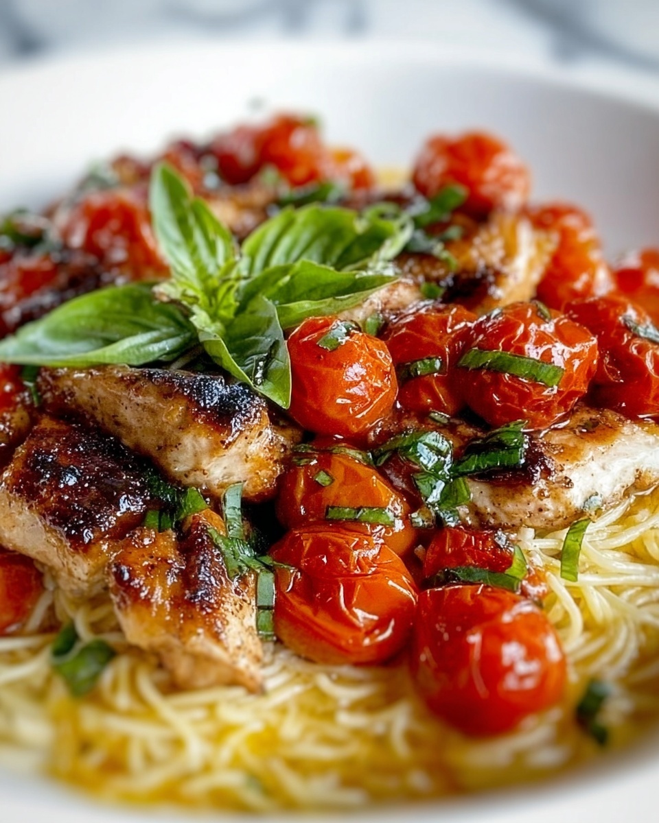 Healthy Bruschetta Chicken Pasta Recipe - Recipe Image