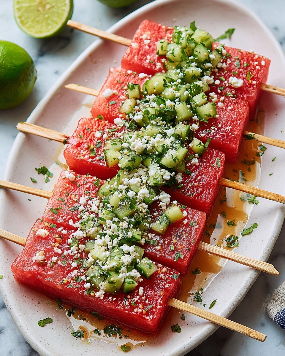 Watermelon Feta Tajín Skewers Recipe - Recipe Image