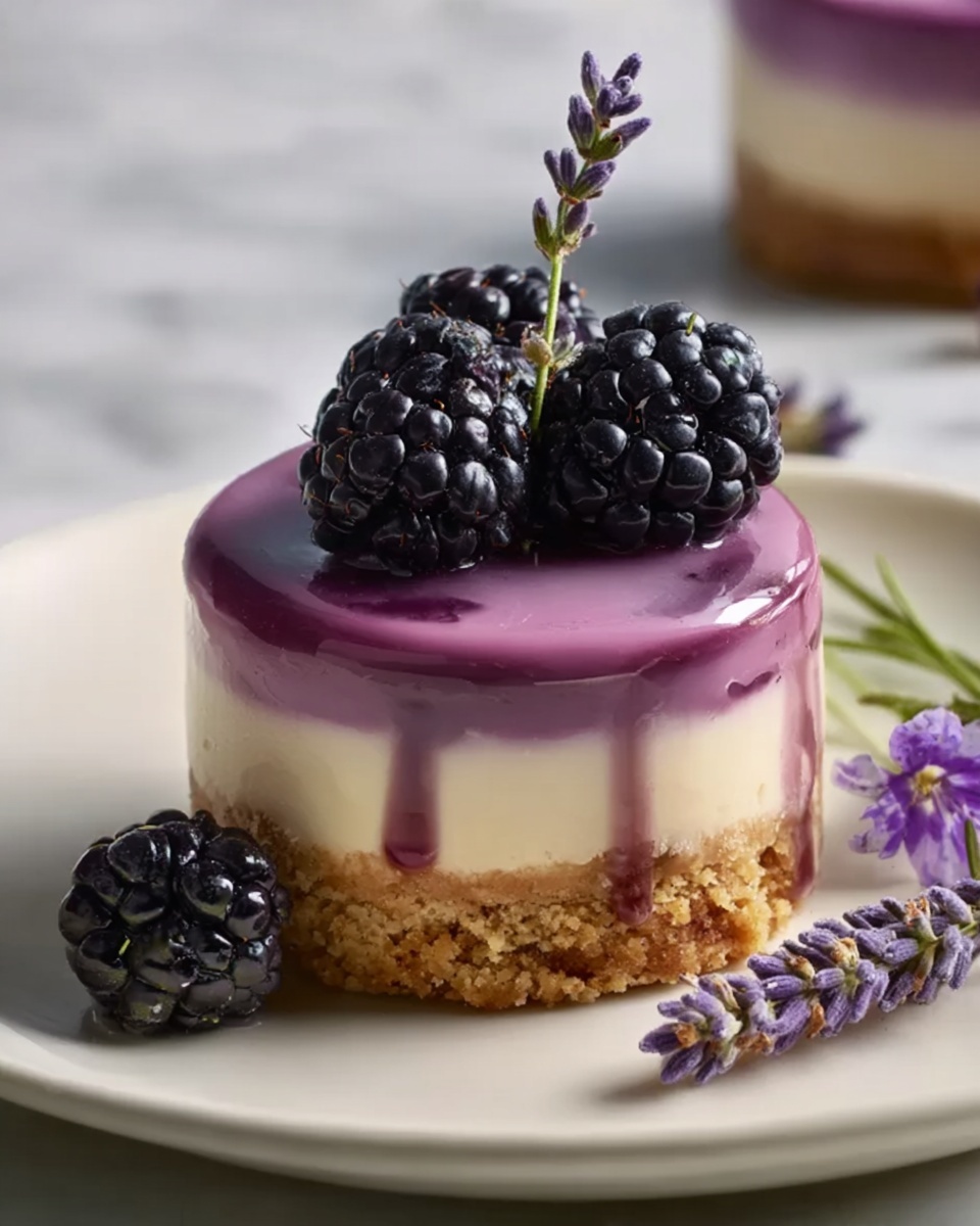 Mini Blackberry Lavender Cheesecakes Recipe - Recipe Image
