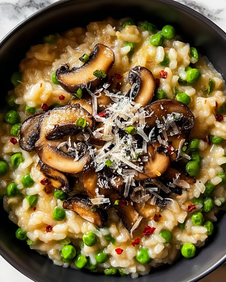 Mushroom and Pea Risotto Recipe - Recipe Image