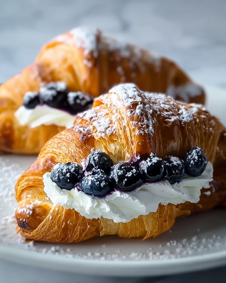Blueberry & Ricotta Croissant with Honey Drizzle Recipe - Recipe Image