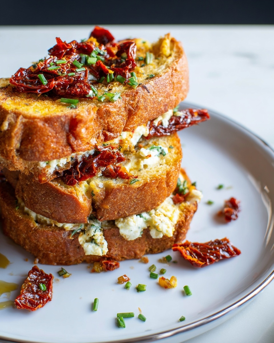 Sun-Dried Tomato and Feta Stuffed French Toast Recipe - Recipe Image