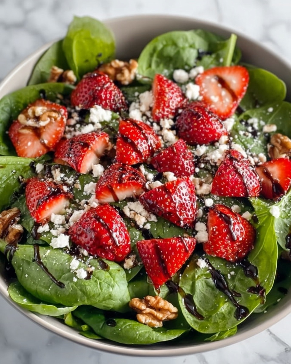 Spinach Strawberry Salad with Balsamic Poppy Seed Dressing Recipe - Recipe Image