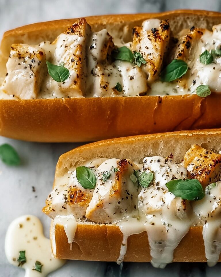 Chicken Alfredo Stuffed Garlic Bread Subs Recipe