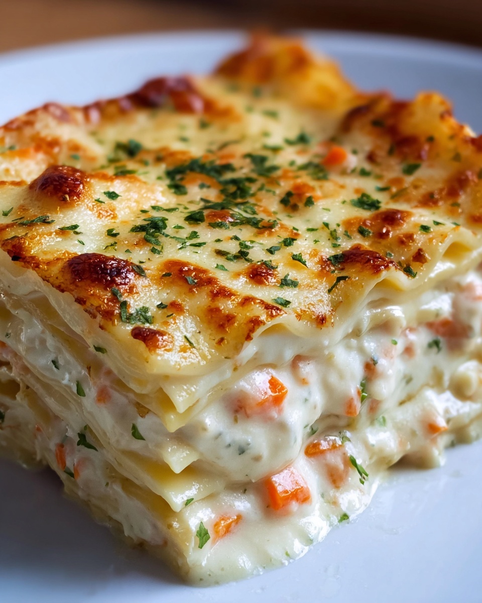 Shrimp Lasagna with White Sauce and Cheese Recipe - Recipe Image