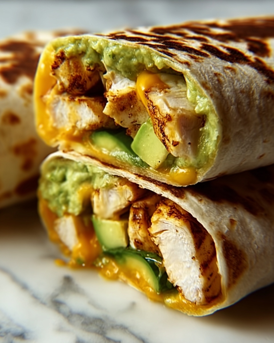 Spicy Cheesy Garlic Chicken & Avocado Wraps Recipe - Recipe Image