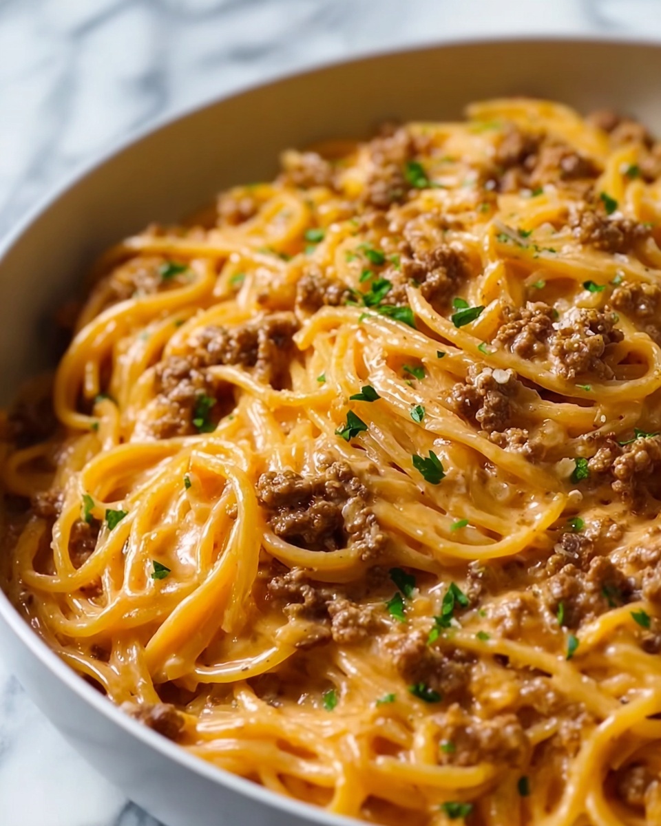 One-Pot Creamy Beef & Garlic Butter Pasta Recipe - Recipe Image