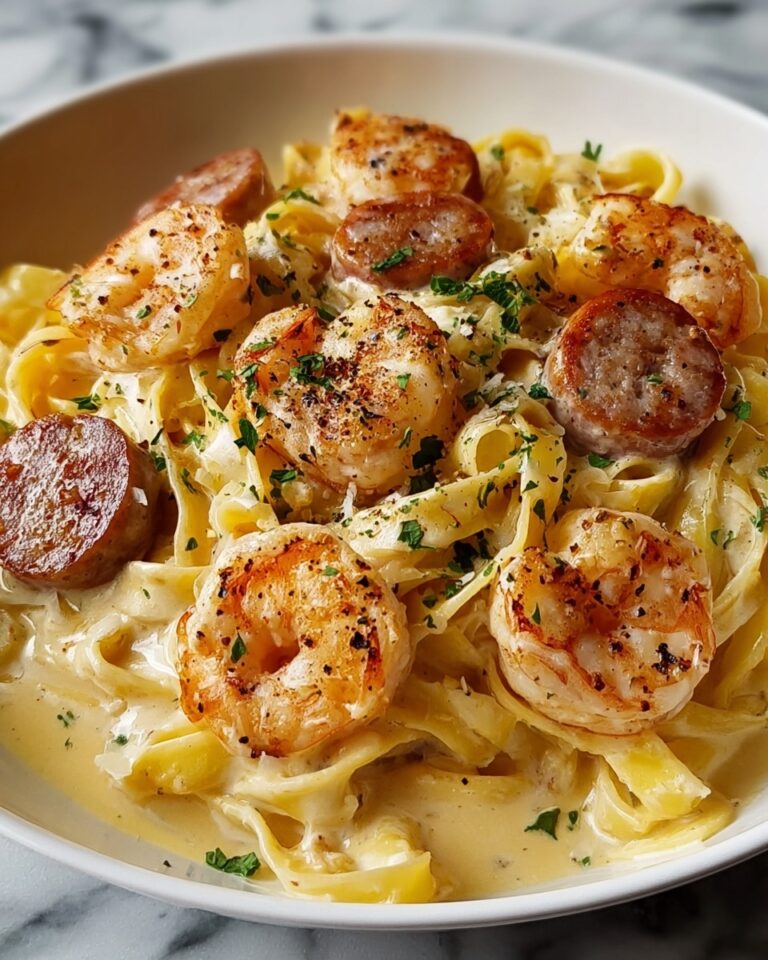 Cajun Shrimp and Sausage Alfredo Pasta Recipe