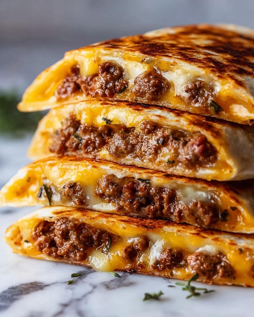 Cheesy Ground Beef Quesadillas Recipe - Recipe Image