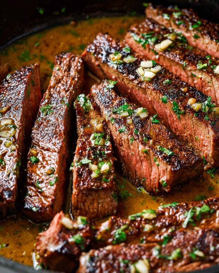 Garlic Butter Skillet Flank Steak Oven Recipe