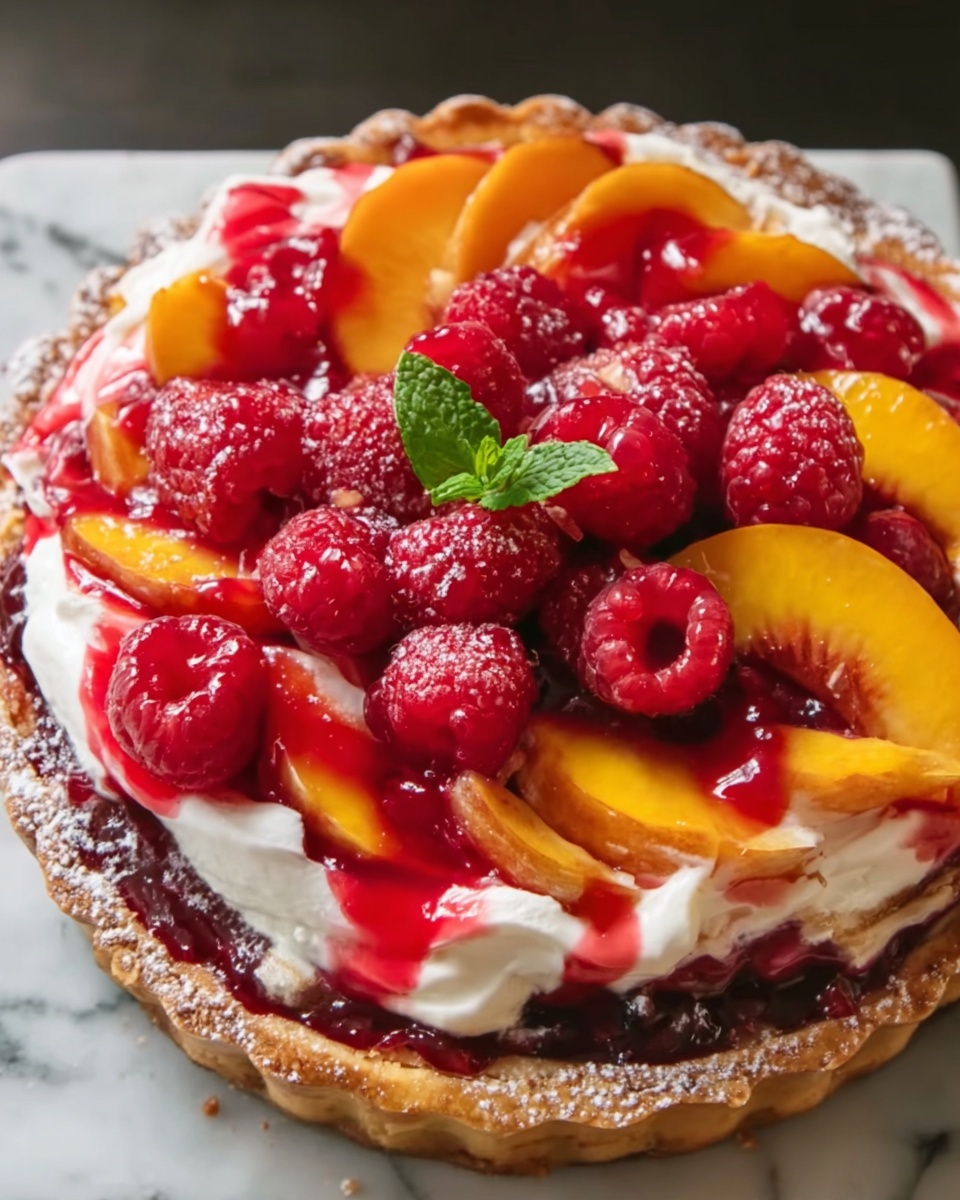 Raspberry Peach Greek Yogurt Cake Recipe - Recipe Image