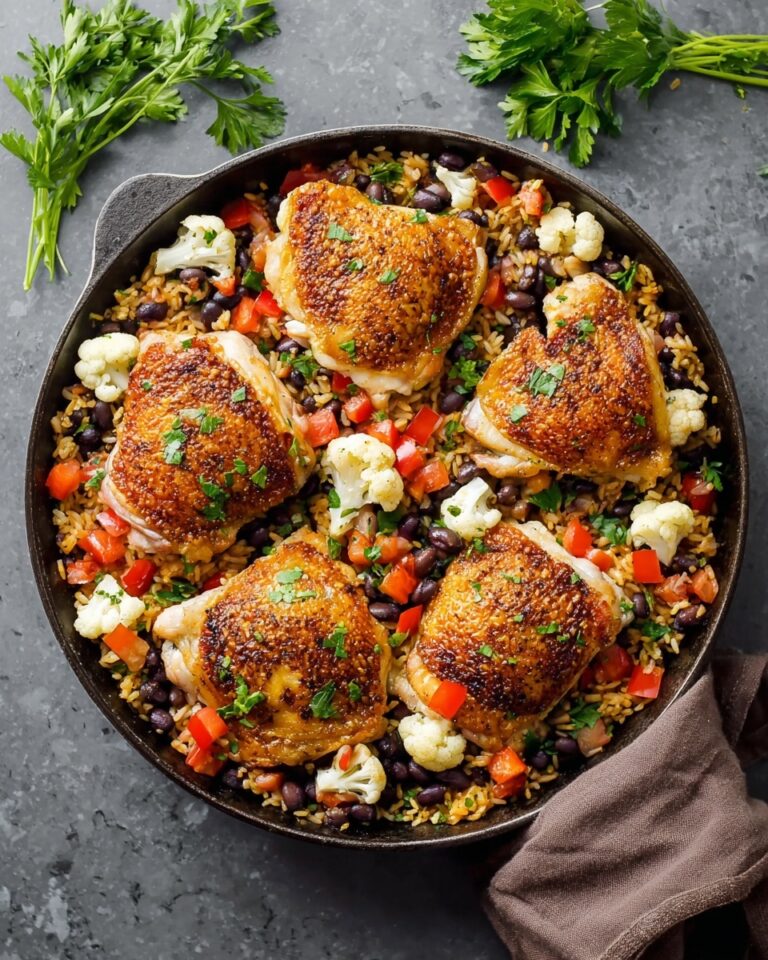 Salsa Chicken and Cauliflower Rice Skillet Recipe