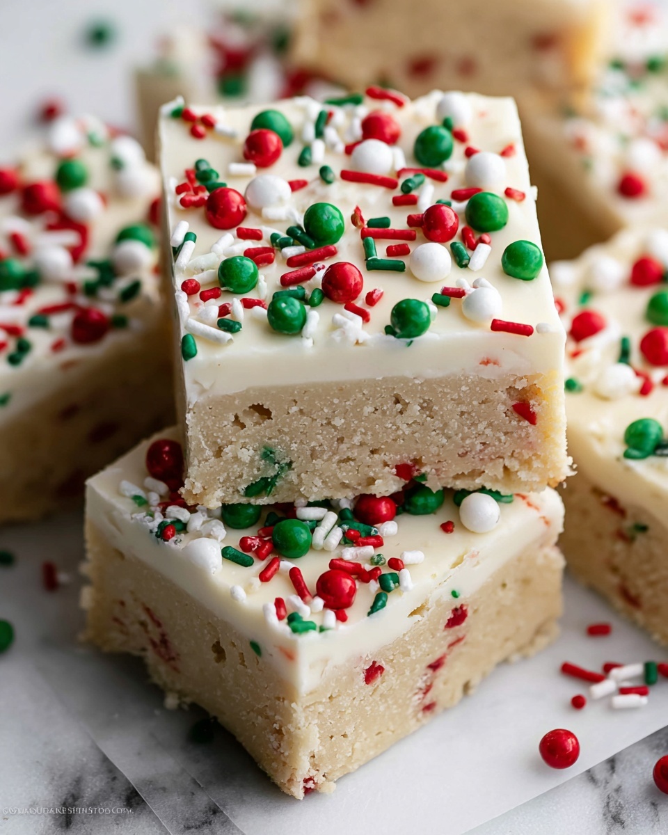 Christmas Sugar Cookie Bars Recipe - Recipe Image