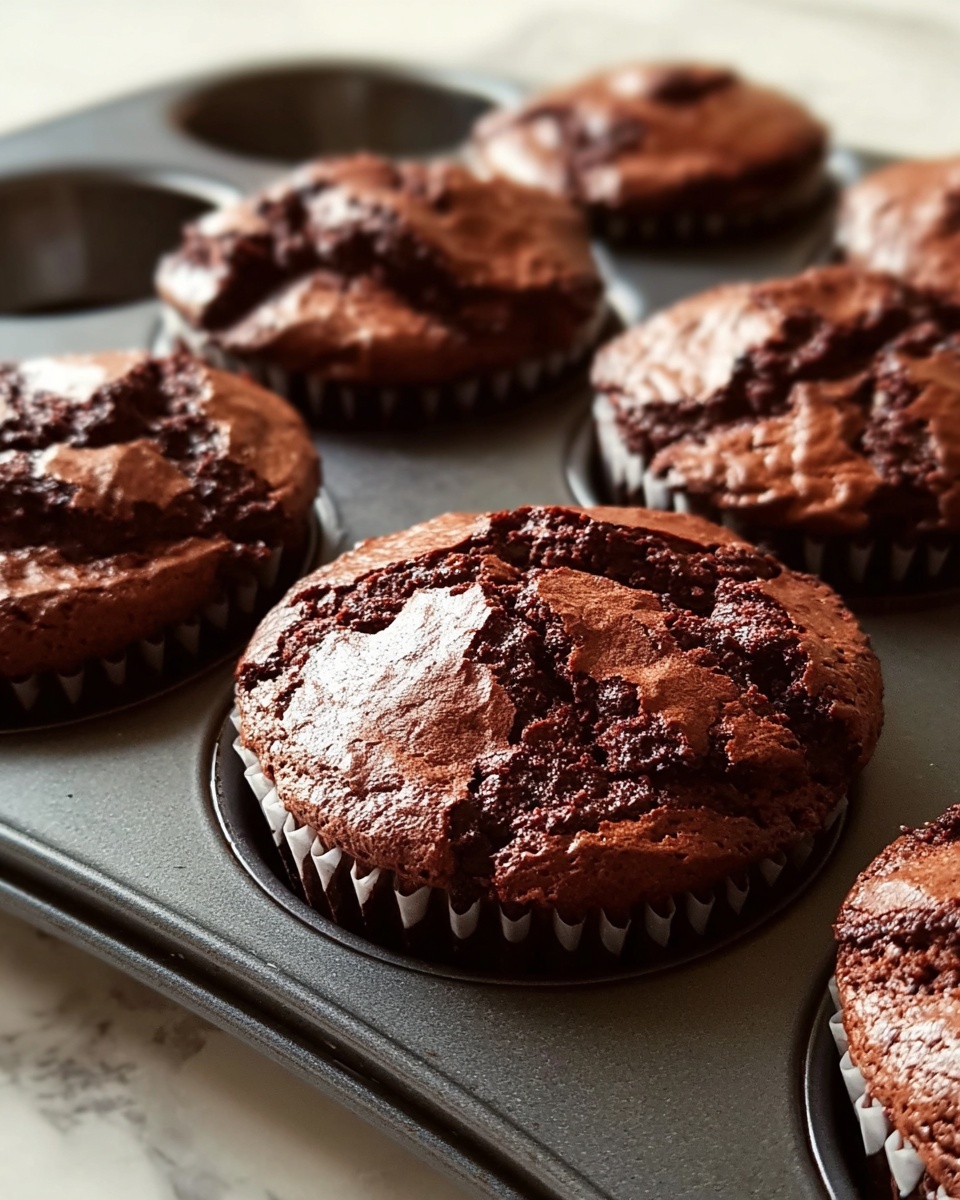 Gooey Brownie Muffins Recipe - Recipe Image
