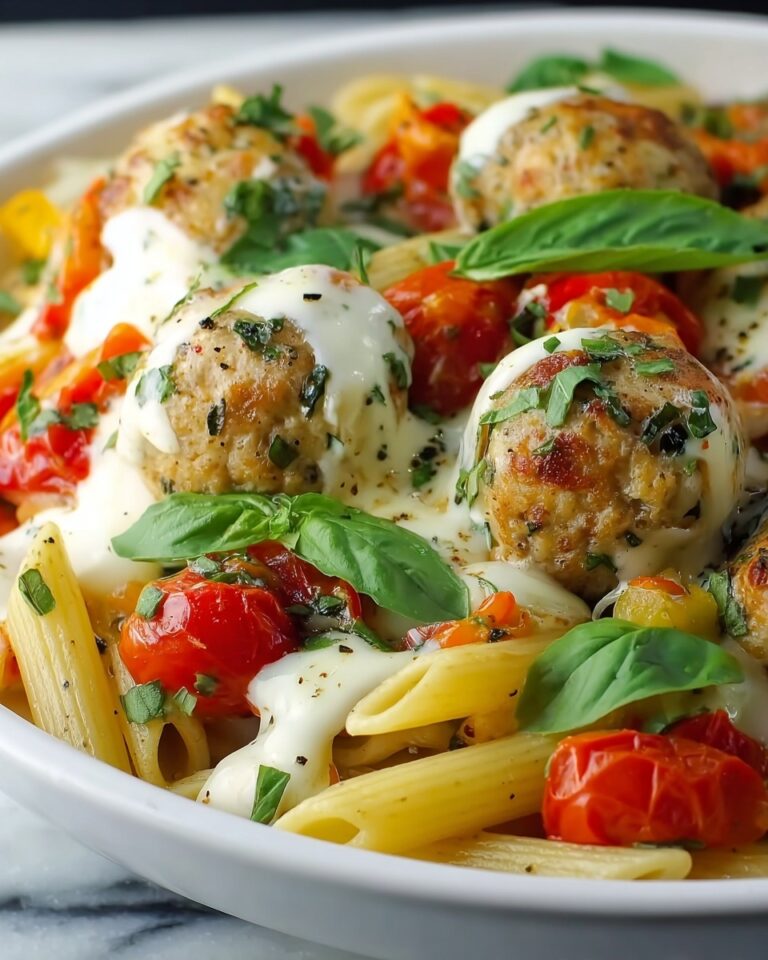 Caprese Turkey Meatball Pasta Skillet Recipe