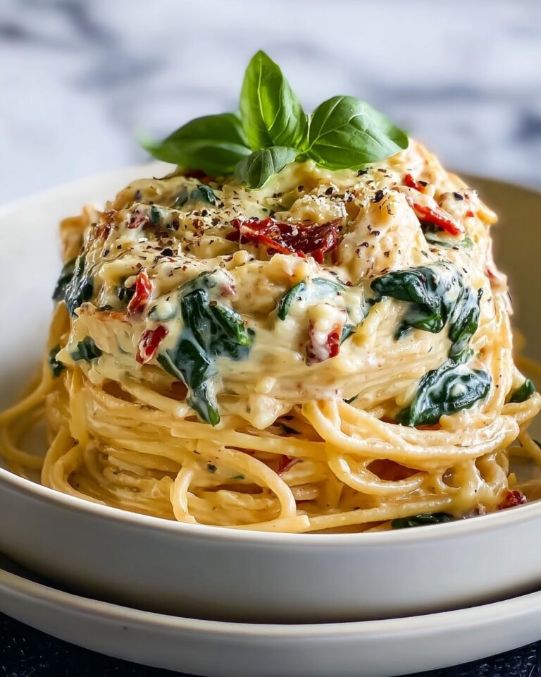 Spaghetti & Spinach with Sun-Dried Tomato Cream Sauce Recipe