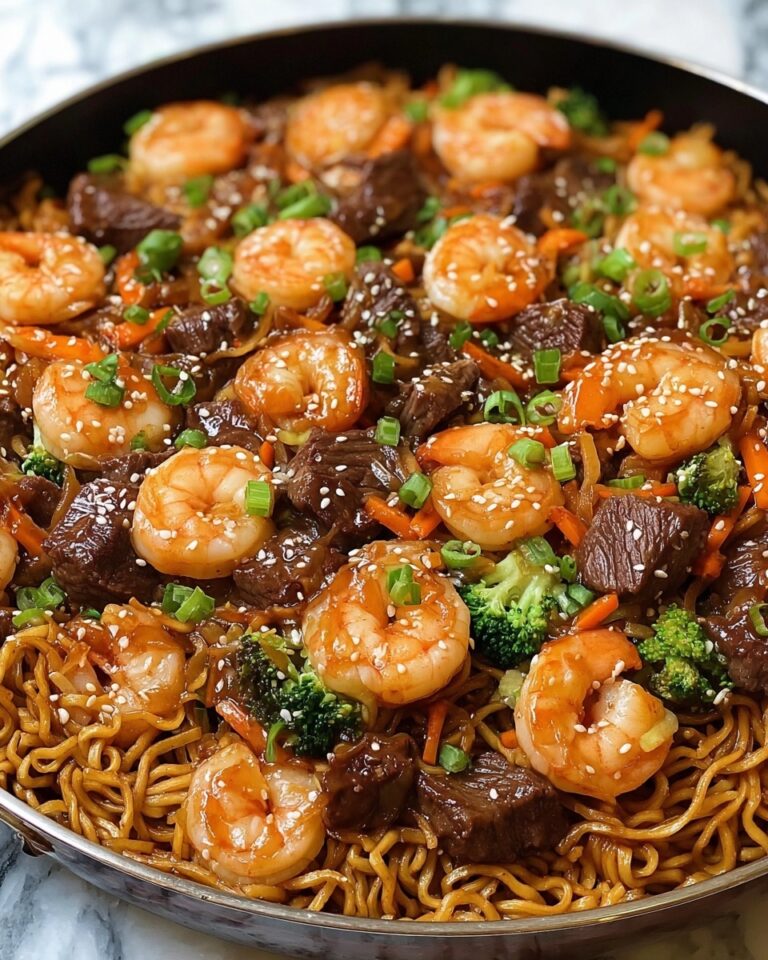 Shrimp and Steak Udon Noodles in Teriyaki Sauce Recipe