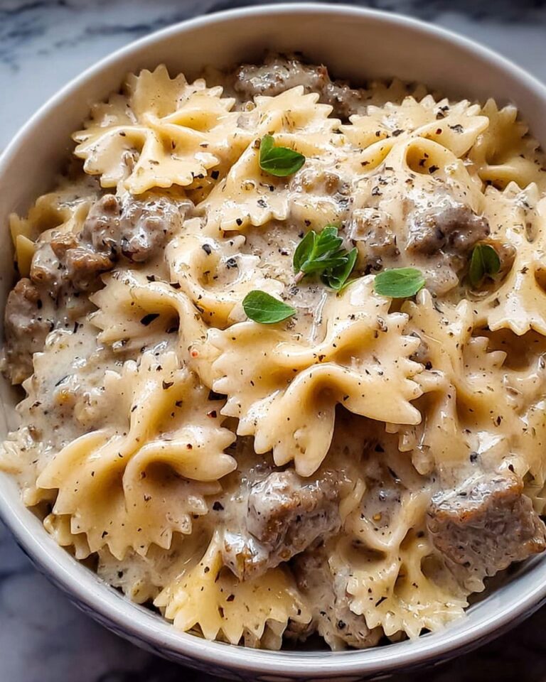 Creamy Beef and Bowtie Pasta Recipe
