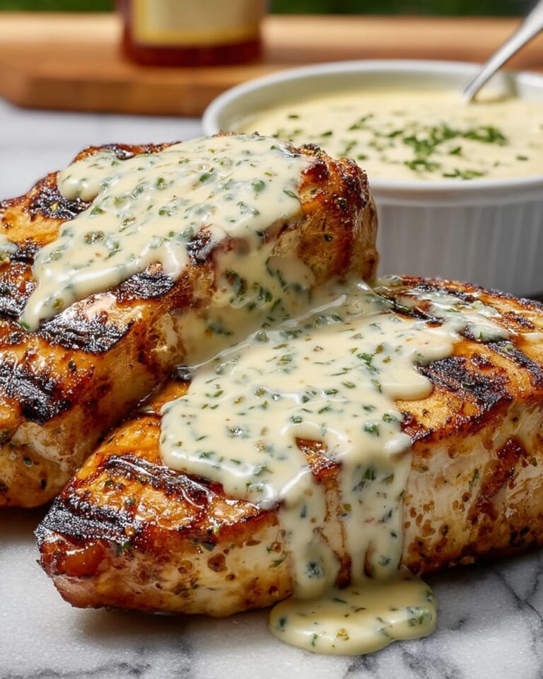Grilled Stuffed Chicken with Cream Sauce Recipe