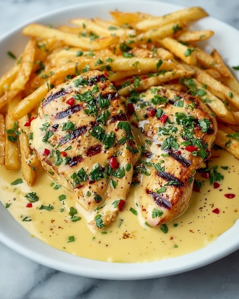 Spicy Creamy Garlic Parmesan Chicken Fillet with Fries Recipe
