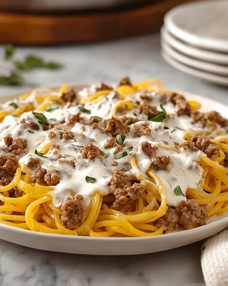 Creamy Ground Beef Alfredo Pasta Recipe