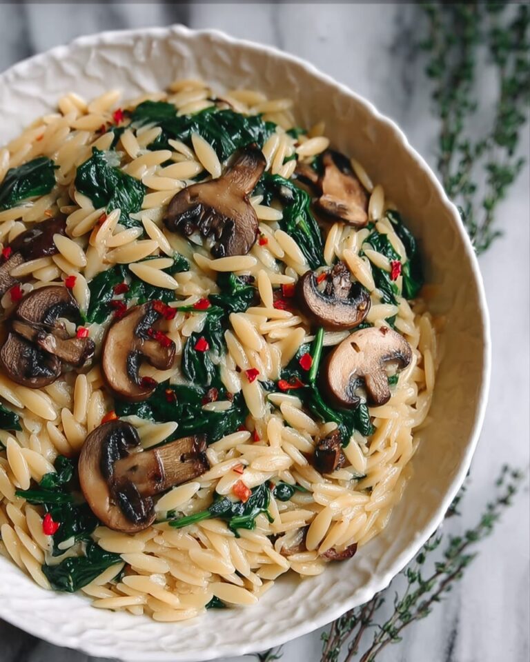 Creamy Spinach and Mushroom Orzo Recipe