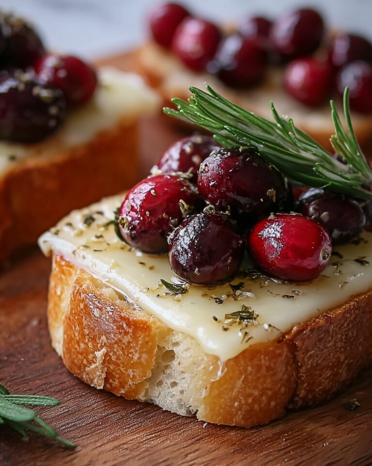 Crispy Crostini with Balsamic Roasted Cranberries and Creamy Brie Recipe
