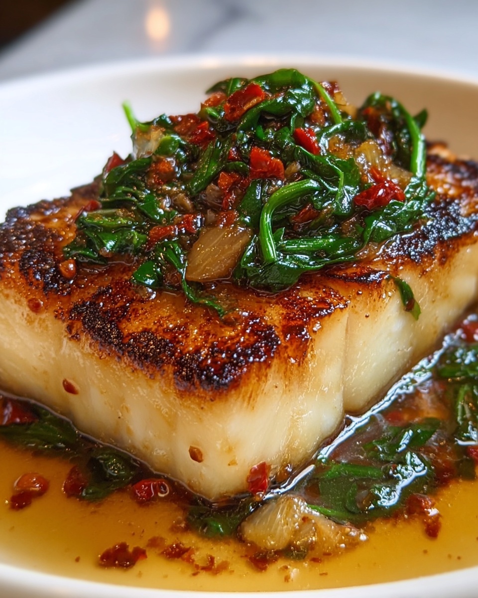 Pan-Fried Sea Bass with Chili & Greens Recipe - Recipe Image