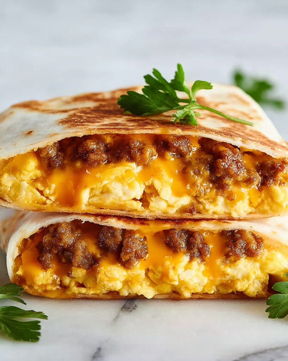 Breakfast Crunchwrap with Hash Browns, Sausage, Eggs, and Cheddar Recipe - Recipe Image