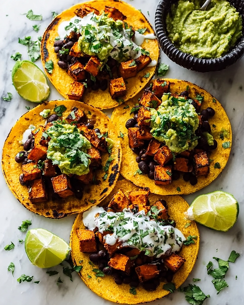 Crispy Chipotle Sweet Potato Tacos with Lime Crema Recipe - Recipe Image