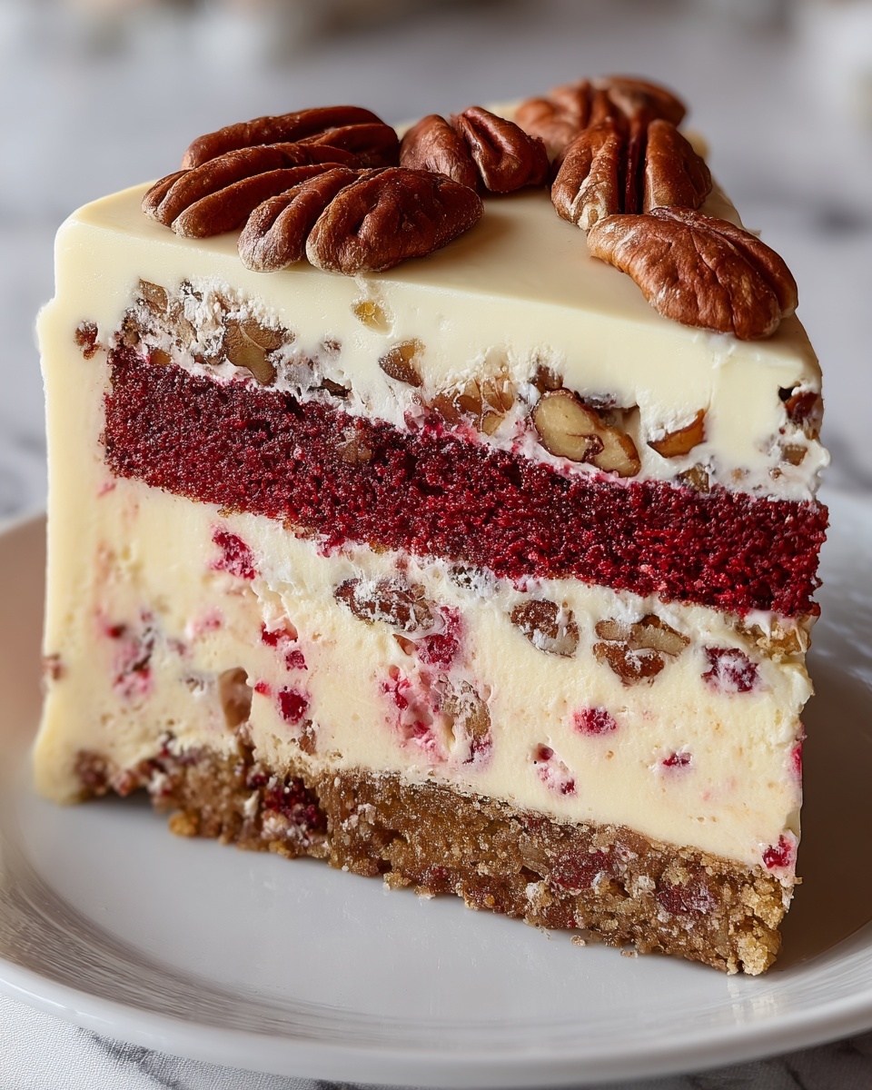 Pecan Red Velvet Cheesecake Recipe - Recipe Image
