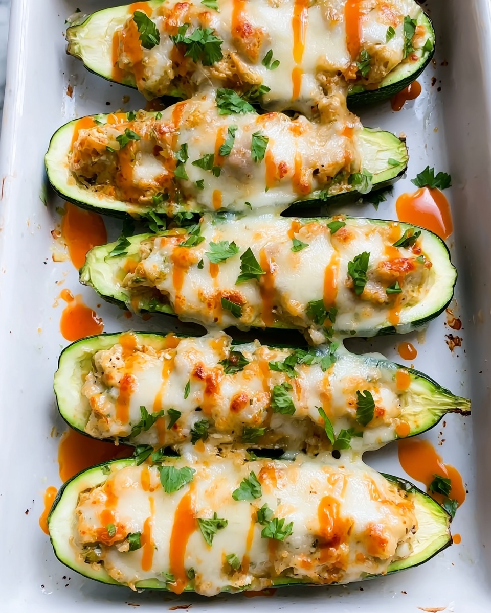 Buffalo Chicken Zucchini Boats Recipe - Recipe Image