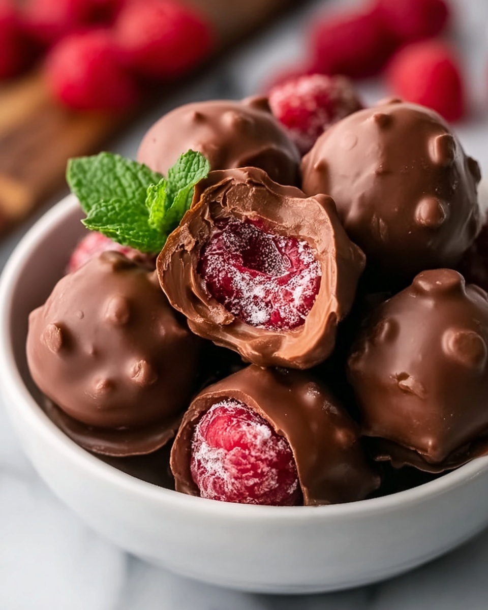 Chocolate Frozen Raspberries Recipe - Recipe Image