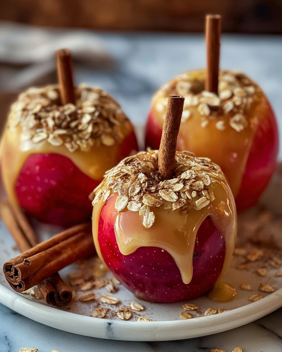 Cinnamon Oatmeal Stuffed Apples with Vanilla Custard Sauce Recipe - Recipe Image